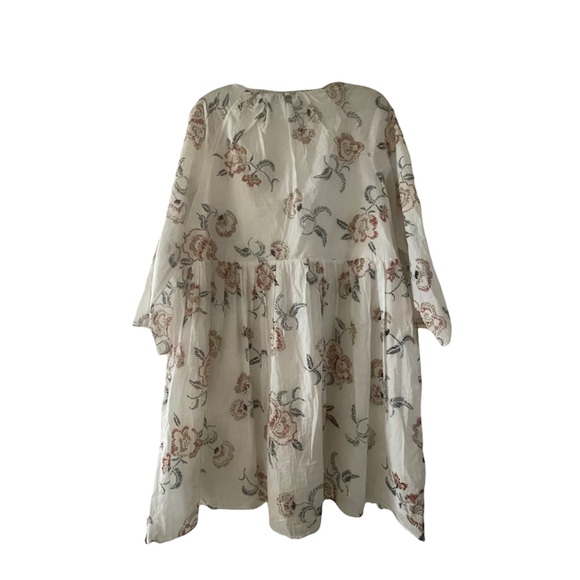 Madewell x Warm Tie-Neck Mini Dress in Honolulu Hibiscus New Size M - Picture 6 of 9